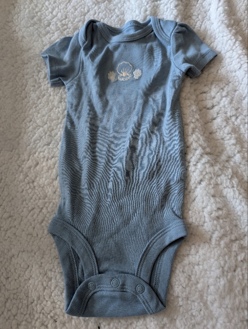 Carter's Light Blue Short Sleeve Baby Onesie